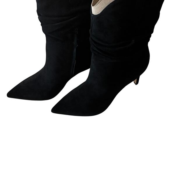 Nine West Womens Gonda Mid Calf Suede Leather Boot Black Size 8.5 - Picture 1 of 5